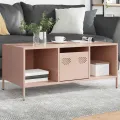 Table basse rose 101,5x50x43,5 cm acier laminé à froid