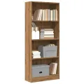 Bibliothèque chêne artisanal 60x24x143 cm bois d'ingénierie