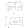 Meuble TV anthracite 68x39x43,5 cm acier laminé à froid