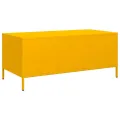Table basse jaune moutarde 101,5x50x43,5cm acier laminé à froid