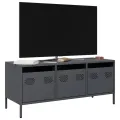 Meuble TV anthracite 101,5x39x43,5 cm acier laminé à froid