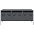 Meuble TV anthracite 101,5x39x43,5 cm acier laminé à froid