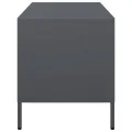 Meuble TV anthracite 101,5x39x43,5 cm acier laminé à froid