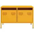 Meuble TV jaune moutarde 68x39x43,5 cm acier laminé à froid