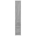 Armoire de salle de bain étroite avec roulettes sonoma gris