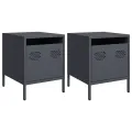 Tables de chevet 2 pcs anthracite 35x39x43,5 cm acier
