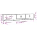 Meuble TV sonoma gris 210x35x41 cm bois d'ingénierie