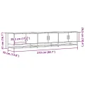 Meuble TV chêne sonoma 210x35x41 cm bois d'ingénierie