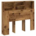 Armoire de tête de lit vieux bois 120x19x103,5 cm