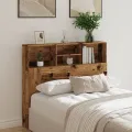 Armoire de tête de lit vieux bois 120x19x103,5 cm