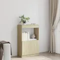 Buffet haut chêne sonoma 63x33x100 cm bois d'ingénierie