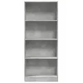 Bibliothèque gris béton 60x24x143 cm bois d'ingénierie