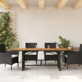 Table de jardin et dessus en bois d'acacia noir résine tressée