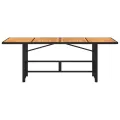 Table de jardin et dessus en bois d'acacia noir résine tressée