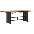 Table de jardin et dessus en bois d'acacia noir résine tressée