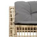 Canapé de jardin et coussins et repose-pied en forme de L rotin