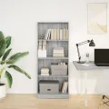 Bibliothèque sonoma gris 60x24x143 cm bois d'ingénierie