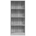 Bibliothèque sonoma gris 60x24x143 cm bois d'ingénierie