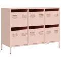 Buffet rose 101,5x39x73,5 cm acier laminé à froid