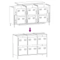 Buffet rose 101,5x39x73,5 cm acier laminé à froid