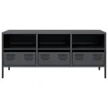 Meuble TV anthracite 101,5x39x43,5 cm acier laminé à froid