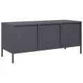 Meuble TV anthracite 101,5x39x43,5 cm acier laminé à froid