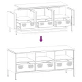 Meuble TV anthracite 101,5x39x43,5 cm acier laminé à froid