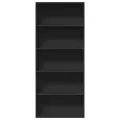 Bibliothèque noir 80x30x189 cm bois d'ingénierie