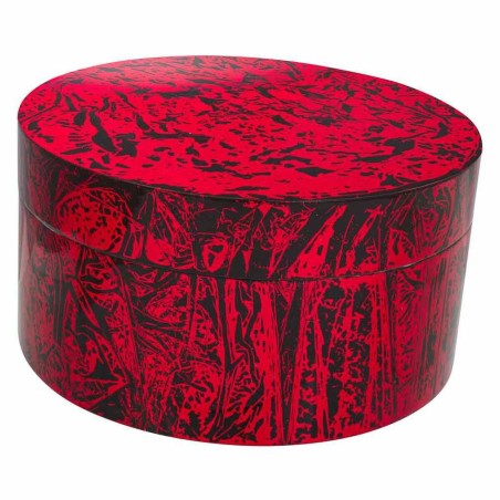 Decorative box Alexandra House Living Black Red Ceramic MDF Wood 25 x