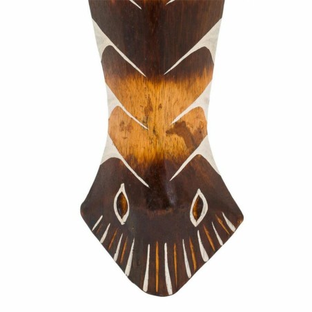 Maske Alexandra House Living Weiß Braun Holz Maske 4 x 50 x 12 cm