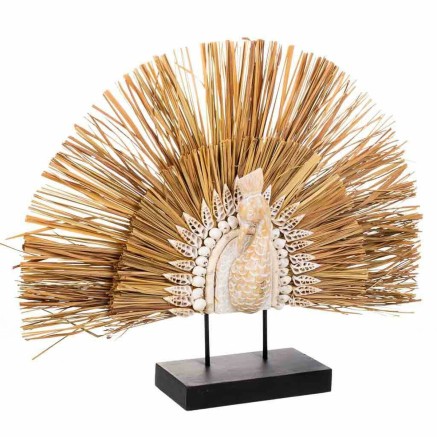 Figura Decorativa Alexandra House Living Negro Natural Pavo real 53 x
