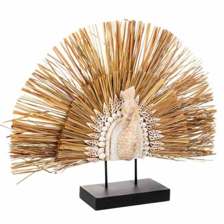 Figura Decorativa Alexandra House Living Negro Natural Pavo real 53 x