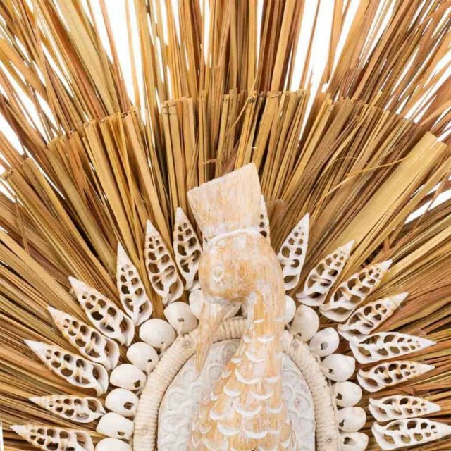 Decoratieve figuren Alexandra House Living Zwart Natuurlijk Pauw 53 x