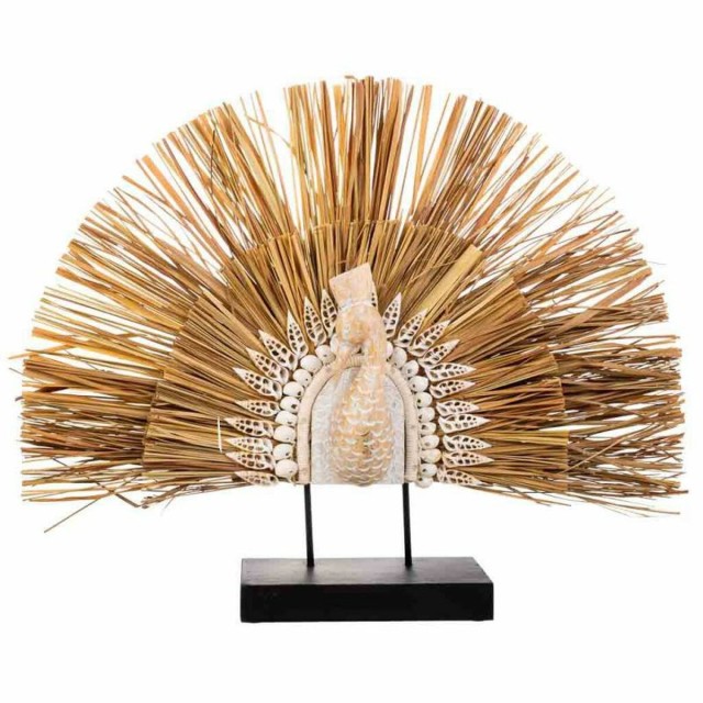 Decorative Figure Alexandra House Living Black Natural Peacock 53 x 12