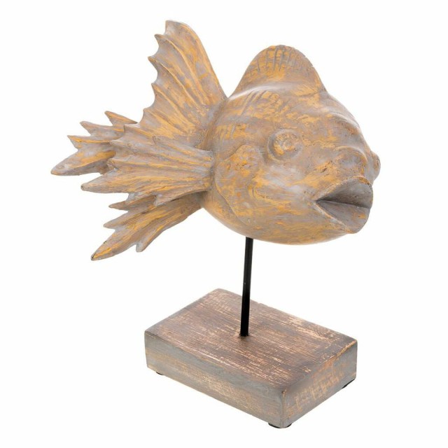 Decorative Figure Alexandra House Living Grey Dark brown Fish 31 x 24