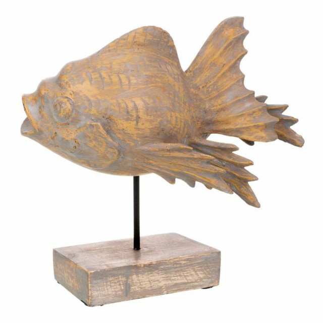 Figurine Décorative Alexandra House Living Gris Brun foncé Poisson 3