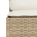 Canapé d'angle de jardin avec coussins beige résine tressée