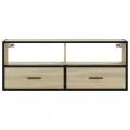 Meuble TV chêne sonoma 100x31x39,5cm bois d'ingénierie et métal