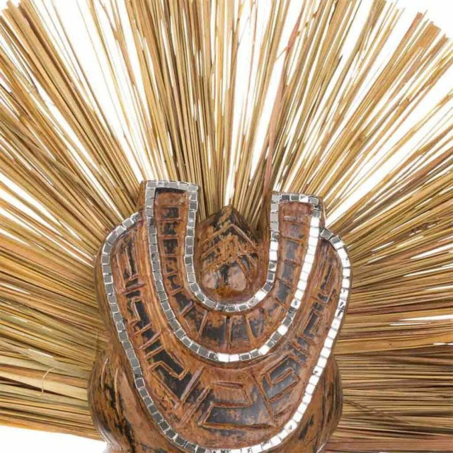 Decorative Figure Alexandra House Living Brown Mask 50 x 12 x 38 cm