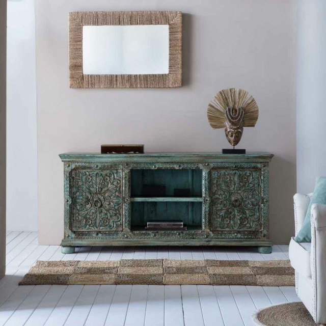 Figura Decorativa Alexandra House Living Marrón Máscara 50 x 12 x 38