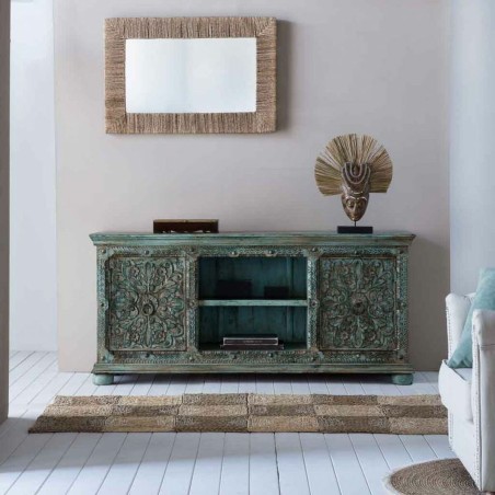 Figura Decorativa Alexandra House Living Marrón Máscara 50 x 12 x 38