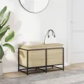Boîte de rangement avec couvercle chêne sonoma bois ingénierie