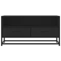 Meuble TV noir 80x34,5x40 cm bois d'ingénierie et métal