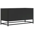 Meuble TV noir 80x34,5x40 cm bois d'ingénierie et métal