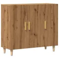 Buffet chêne artisanal 90x34x80 cm bois d'ingénierie