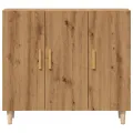 Buffet chêne artisanal 90x34x80 cm bois d'ingénierie