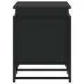 Boîte de rangement avec couvercle noir bois d'ingénierie