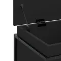 Boîte de rangement avec couvercle noir bois d'ingénierie