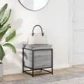 Boîte de rangement avec couvercle sonoma gris bois d’ingénierie