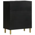 Buffet noir 60x33x75 cm bois d'ingénierie